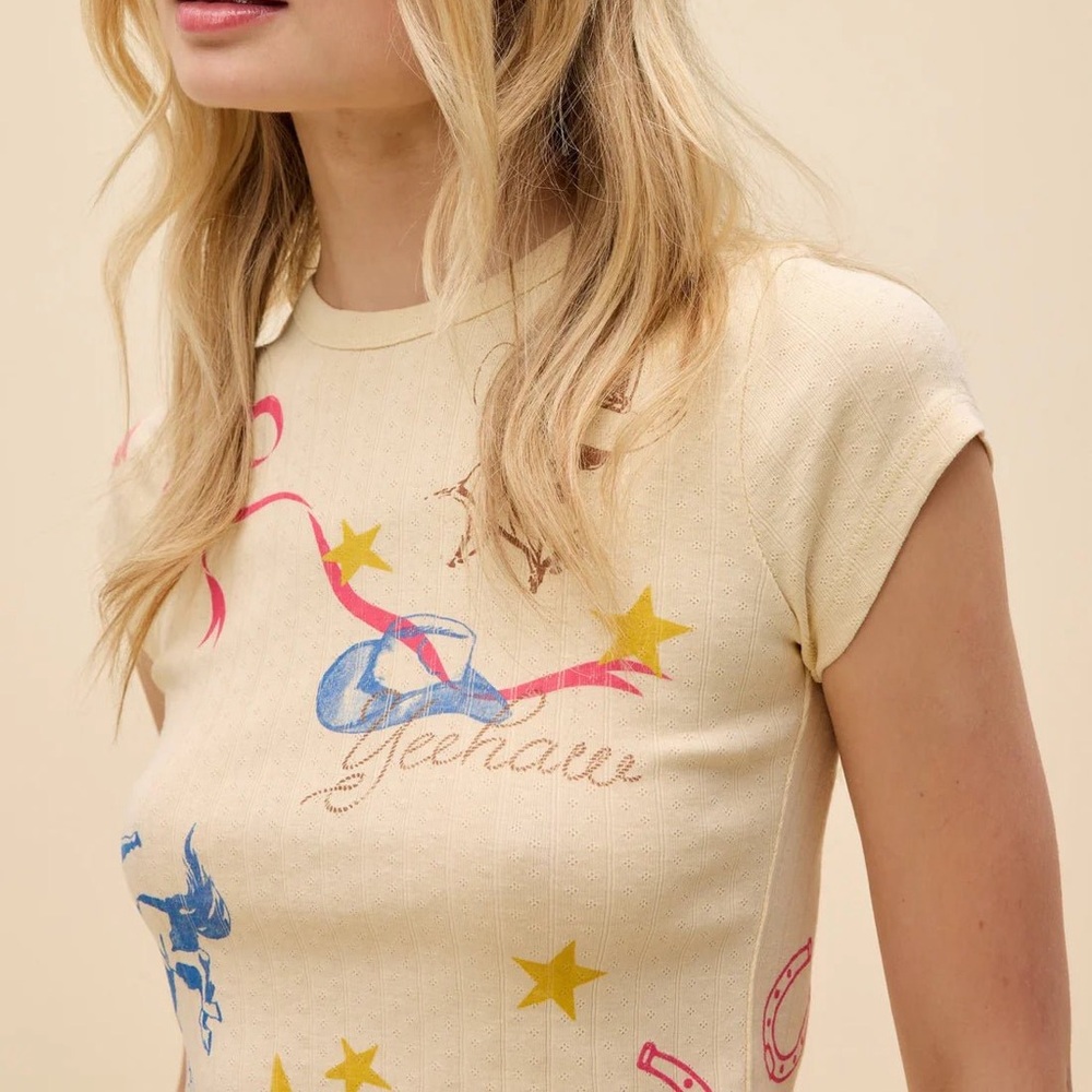 Daydreamer Western Flash Pointelle Tee - Picture 3 of 7
